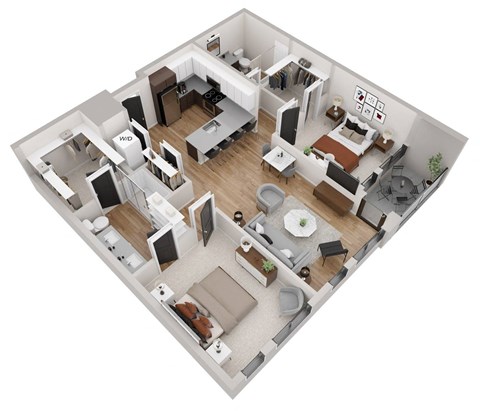 bedroom floor plan an in 3d